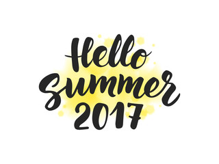 Summer 2017 text, hand drawn brush lettering. Great for party po
