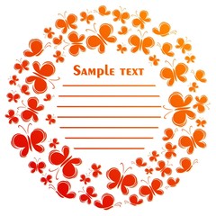 Frame with butterflies. 