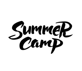Summer camp hand drawn brush lettering