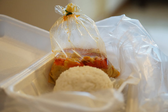panang curry chicken with rice to go