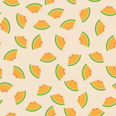 Cantaloupe graphic design sliced in triangle pieces and arranged into seamless pattern background.