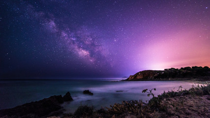 Fototapeta na wymiar Milky way in the sky of Sardinia