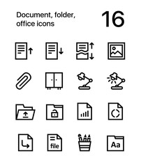 Document, folder, office icons for web and mobile design pack 2