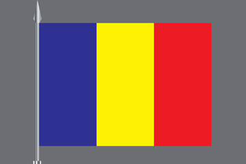 Romania flag, official colors and proportion correctly. National Romania flag. Vector illustration. EPS10.