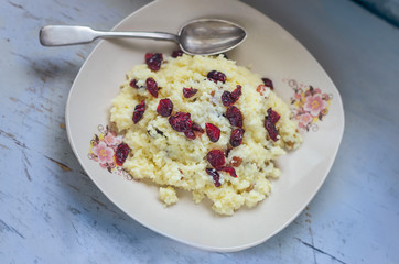 Breakfast Couscous and dried fruits