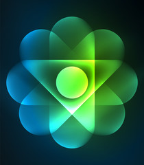 Vector glowing geometric shapes background