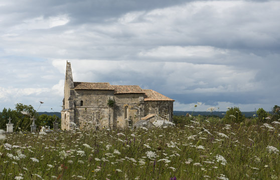 Church and Meadow Le Meillac Gours