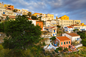 View of Ioulida village on Kea island in Greece.
