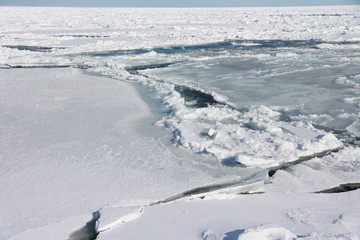 Drift ice,Monbetsu,Hokkaido,Japan