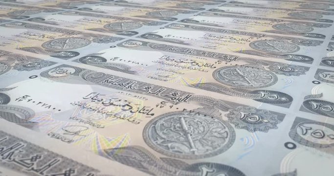 Banknotes of two thousand five hundred dinars iraq rolling, cash money, loop