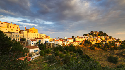 Obraz premium View of Ioulida village on Kea island in Greece. 
