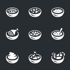 Vector Set of Food plate Icons.