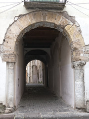 Fototapeta na wymiar Ancient arch in the city of Salerno, Italy