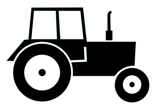 Vector illustration of black modern Tractor.