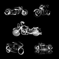 Classic vintage motorcycle. Abstract backgrounds icon.