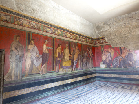 Roman fresco Villa dei Misteri Pompeii
