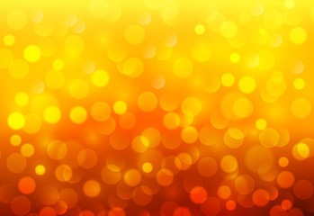 Orange sunny background, vector abstract bokeh blurry background