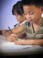 boy and girl in the classroom