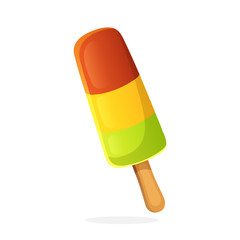 Vector illustration in cartoon style. Colored ice cream fruit ice lolly. Decoration for menus, signboards, showcases, prints for clothes, posters, wallpapers