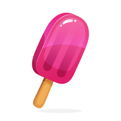 Vector illustration in cartoon style. Fruit popsicle ice lolly. Fruit ice cream on stick. Decoration for menus, signboards, showcases, prints for clothes, posters, wallpapers