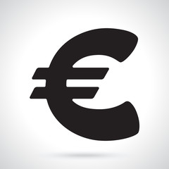Vector illustration. Silhouette of euro sign. The symbol of world currencies. Decoration for menus, signboards, showcases, posters, wallpapers and interfaces
