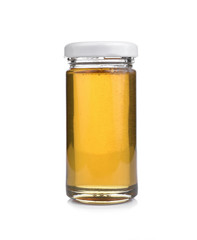 Honey jar isolated on white