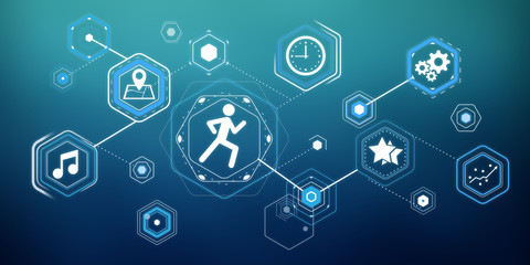 3D rendering runnig app modern interface