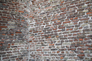 Old brick wall corner