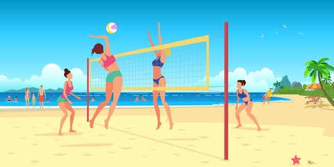 Beach volleyball - obrazy, fototapety, plakaty