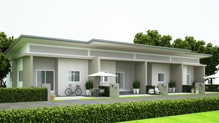 townhouse design for estate - 3d rendering