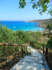 stairs to the beach coast landscape mediterranean sea Cyprus island