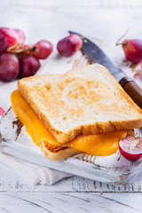 Homemade grilled cheese sandwich