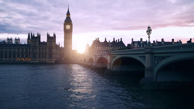 Westminster Br&uuml;cke zum Sonnenuntergang