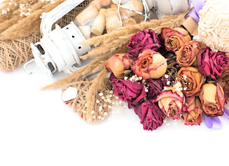 Vintage composition of dried flowers.