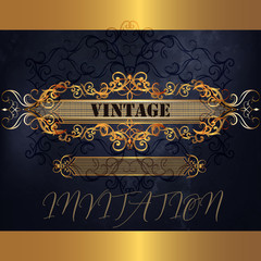 Luxury menu design in blue and golden style