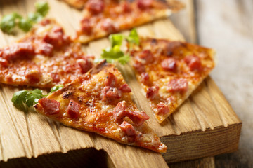 Pie with ham and cheese