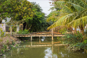 Fototapeta na wymiar Narrow channel of Mekong River