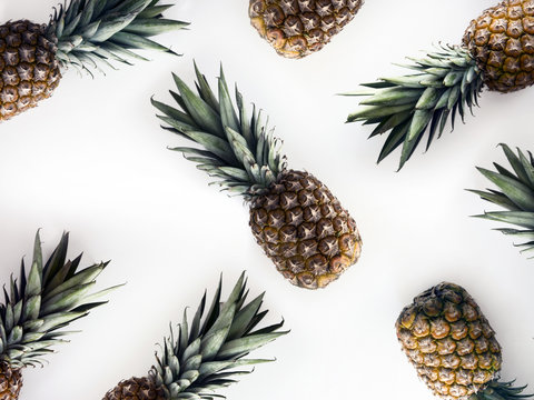 Pineapple pattern on white background