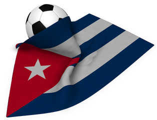 Fototapeta premium soccer ball and flag of cuba - 3d rendering
