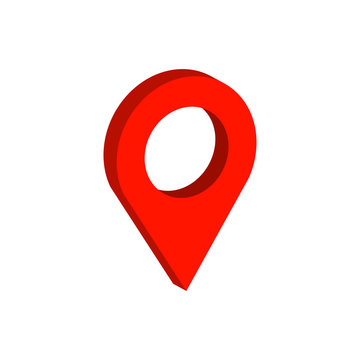 Map Pointer symbol. Flat Isometric Icon or Logo. 3D Style Pictogram for Web Design, UI, Mobile App, Infographic.