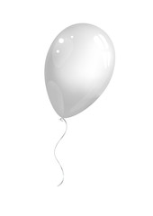 White balloon on white background. Vector illustration.