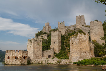 Fototapeta na wymiar Ruins of the medieval Golubac fortress, Serbia