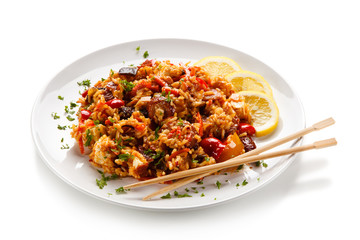 Chicken meat with rice 