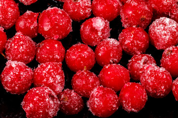 Frozen berries of red currant