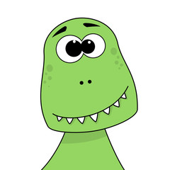 Cute cartoon baby t-rex portrait