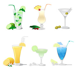 Set of cocktails