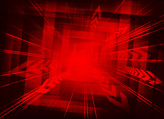 red background with arrows on