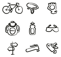 Biking Icons Freehand 