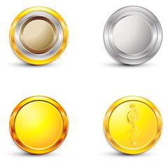 Coin on white background isolated object abstract