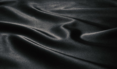 Texture black satin, silk background